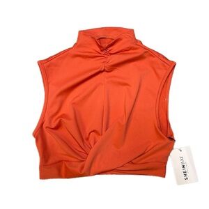 SHEIN Vibrant Orange Athletic Crop Top
